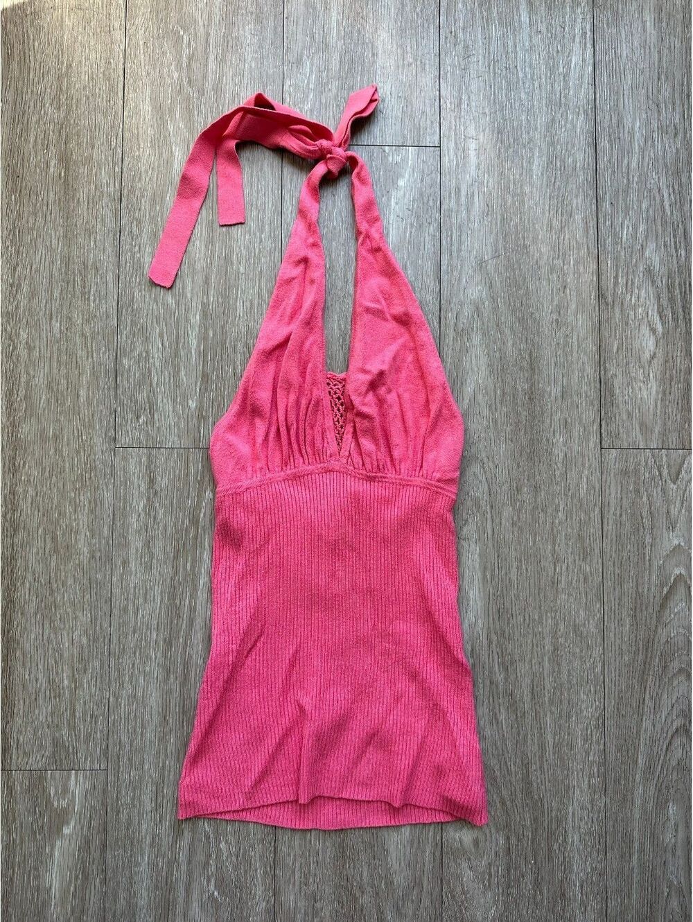 Guess Women's coral pink halter top